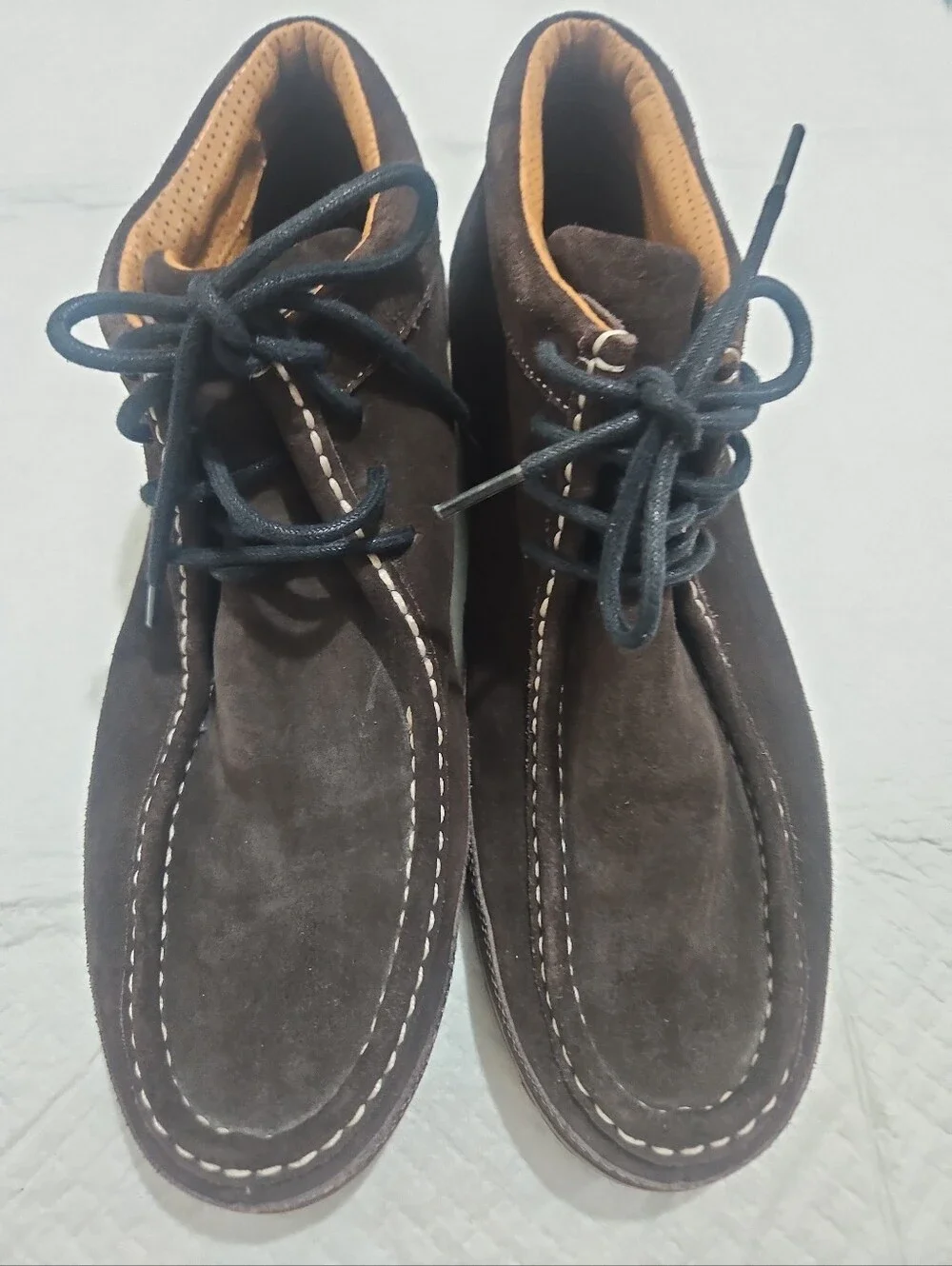 Cole Haan Men's Brown Suede Moc Toe Lace-Up Boots Sz 9 W